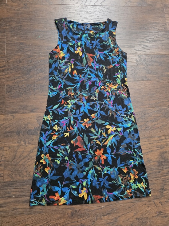 Ruff Hewn Dresses & Skirts - Ruff Hewn Black Floral Mini Dress with Multicolor Leaf Print